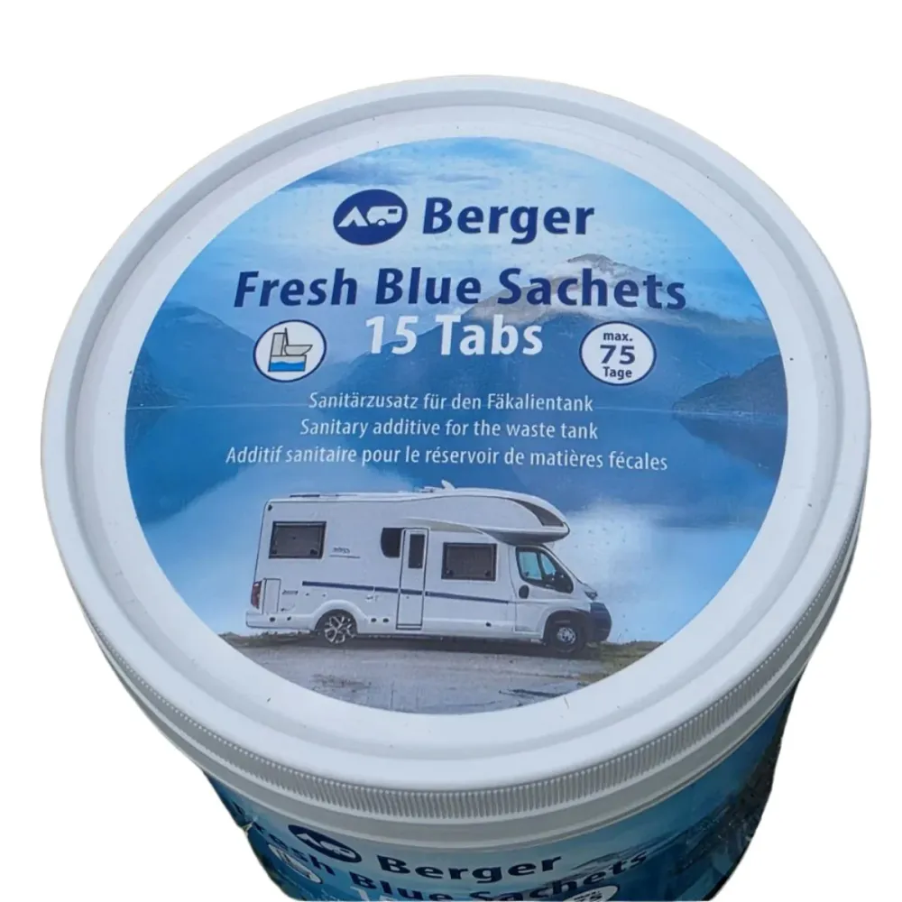 Препарат за химическа тоалетна за кемпери Berger Fresh Blue 15 сашета