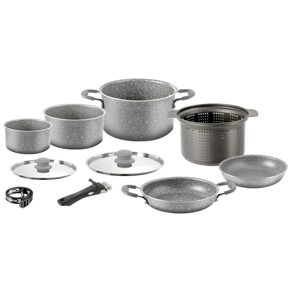 Комплект тенджери за готвене за къмпинг BRUNNER GOURMET ROCK 9+1 22см