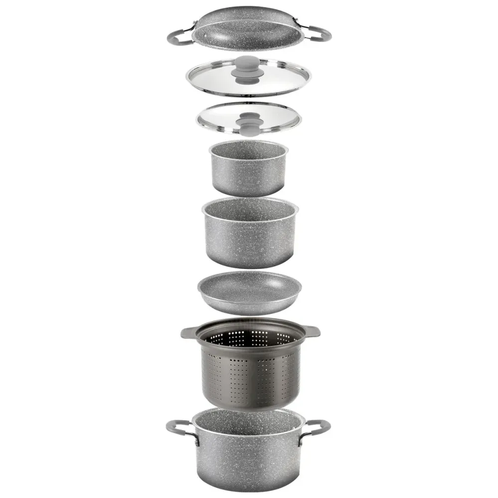 Комплект тенджери за готвене за къмпинг BRUNNER GOURMET ROCK 9+1 22см
