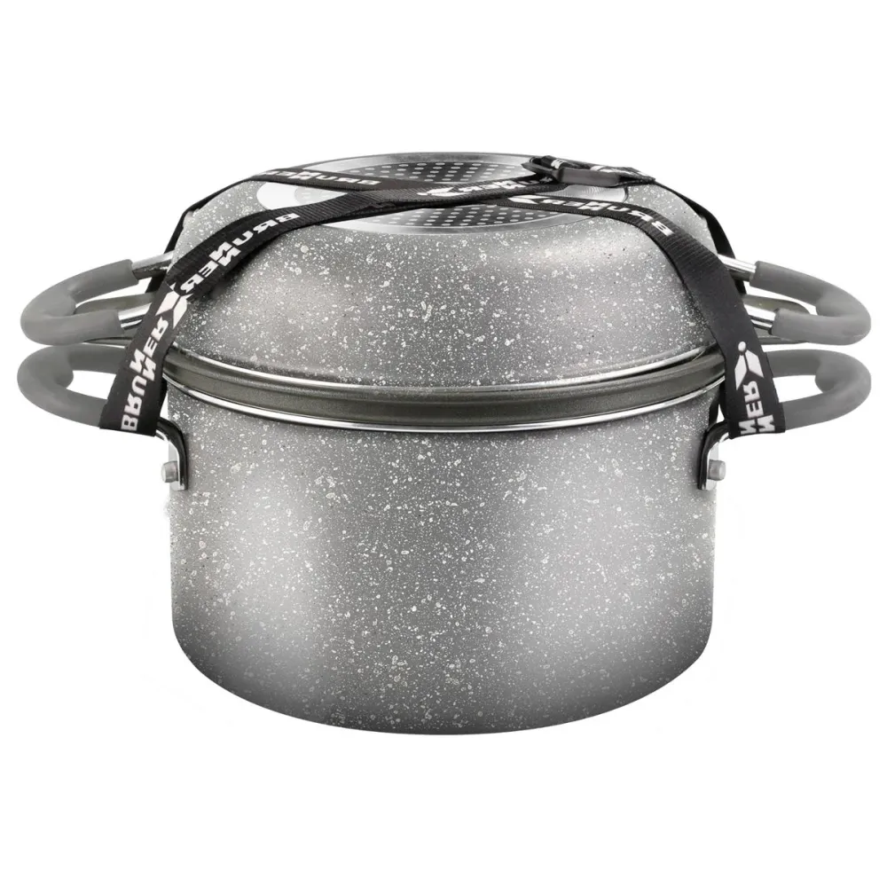 Комплект тенджери за готвене за къмпинг BRUNNER GOURMET ROCK 9+1 22см