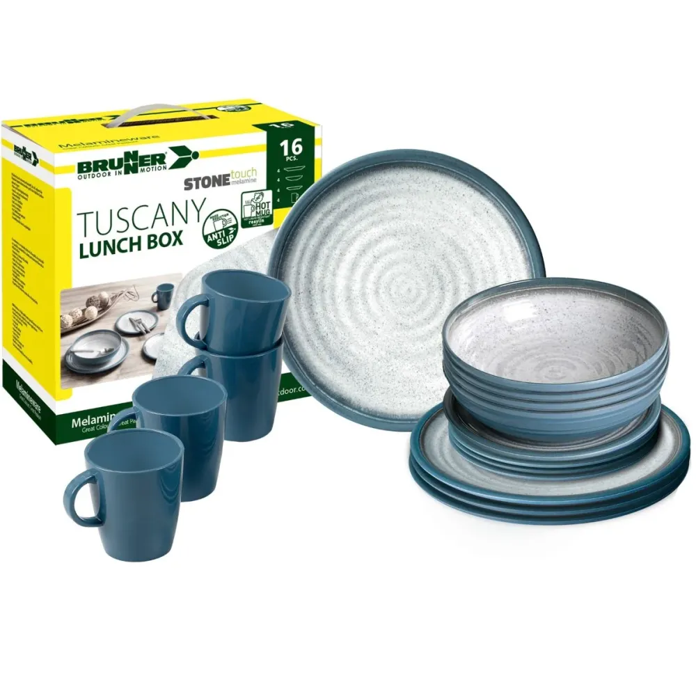 Меламинов сервиз за къмпинг BRUNNER LUNCH BOX TUSCANY 16 части