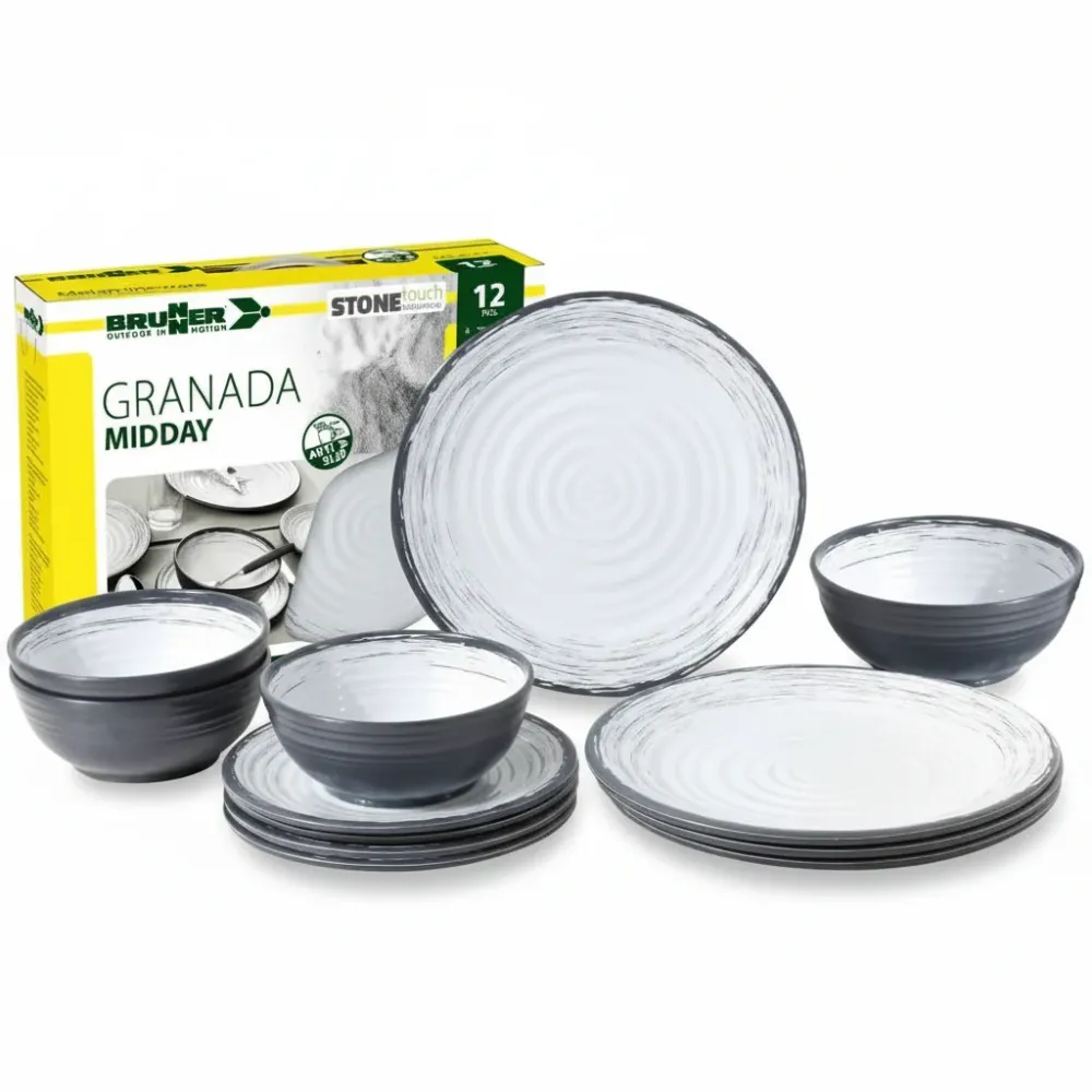 Меламинов сервиз чинии за къмпинг BRUNNER MIDDAY GRANADA 12 части