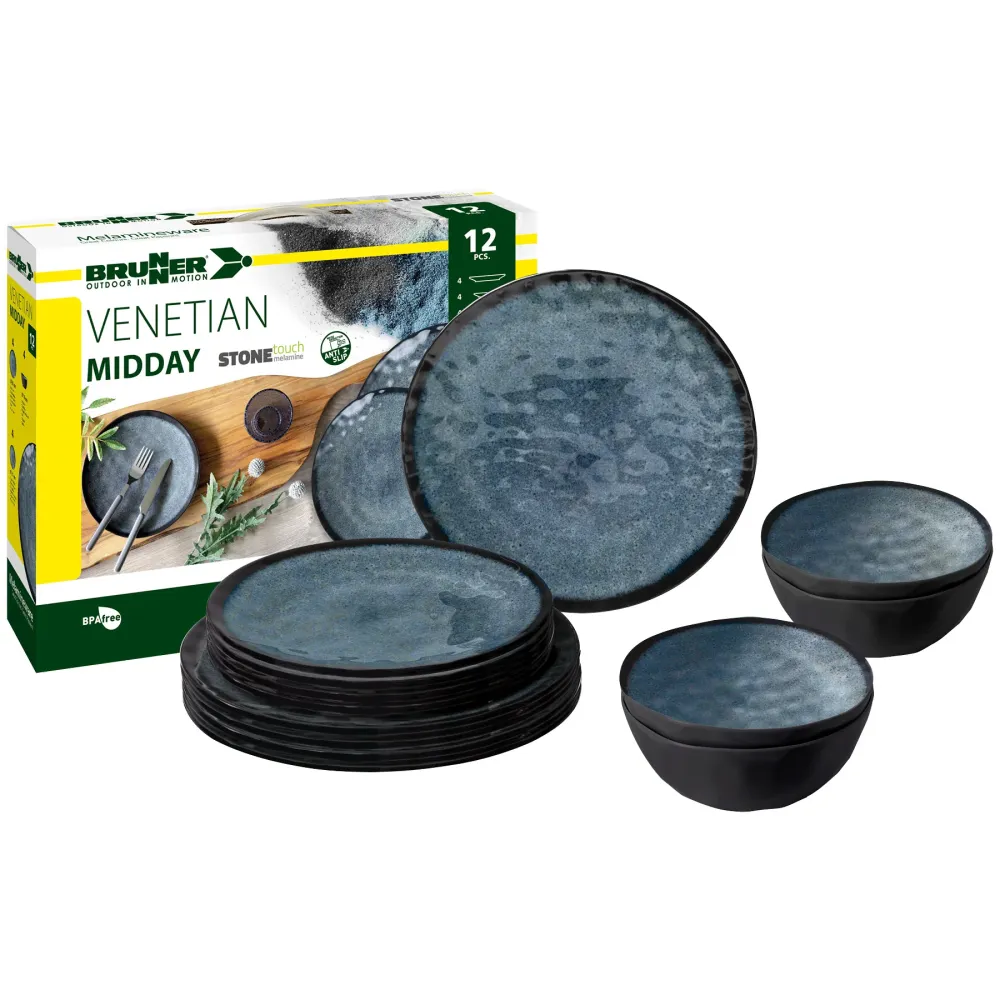 Сервиз за къмпинг чинии за хранене BRUNNER VENETIAN, за 4 човека, комплект 12 части
