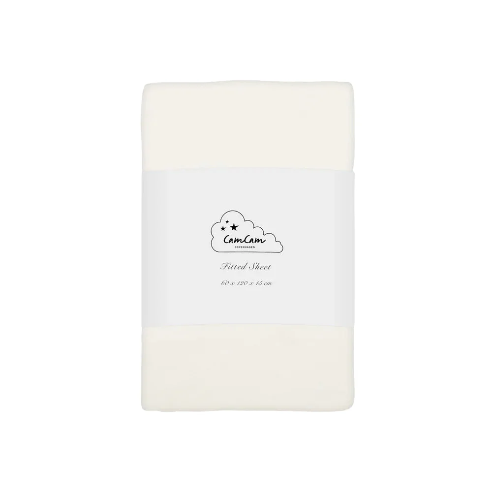Cam Cam Copenhagen ластичен чаршаф 60x120x15cm GOTS Off White