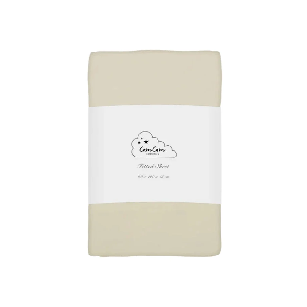 Cam Cam Copenhagen чаршаф с еластичен шнур 60x120x15cm GOTS Praline