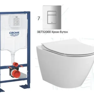 Kомплект Cersanit Eco Oval Rimless и Grohe Skate Cosmopolitan