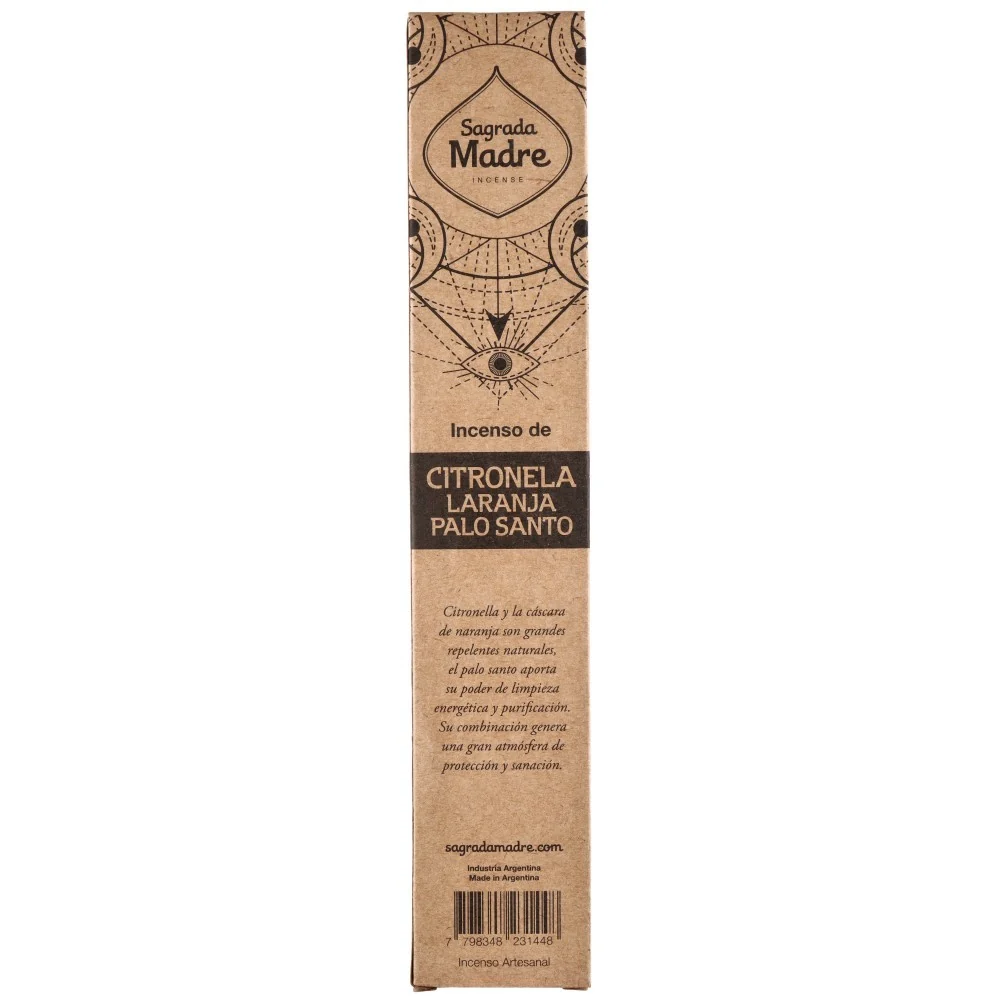 Ръчно направени ароматни пръчици CITRONELLA 23 см - Sagrada Madre
