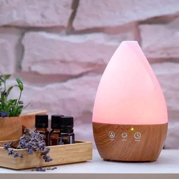 Арома дифузер Dark Wood Vase със светлини