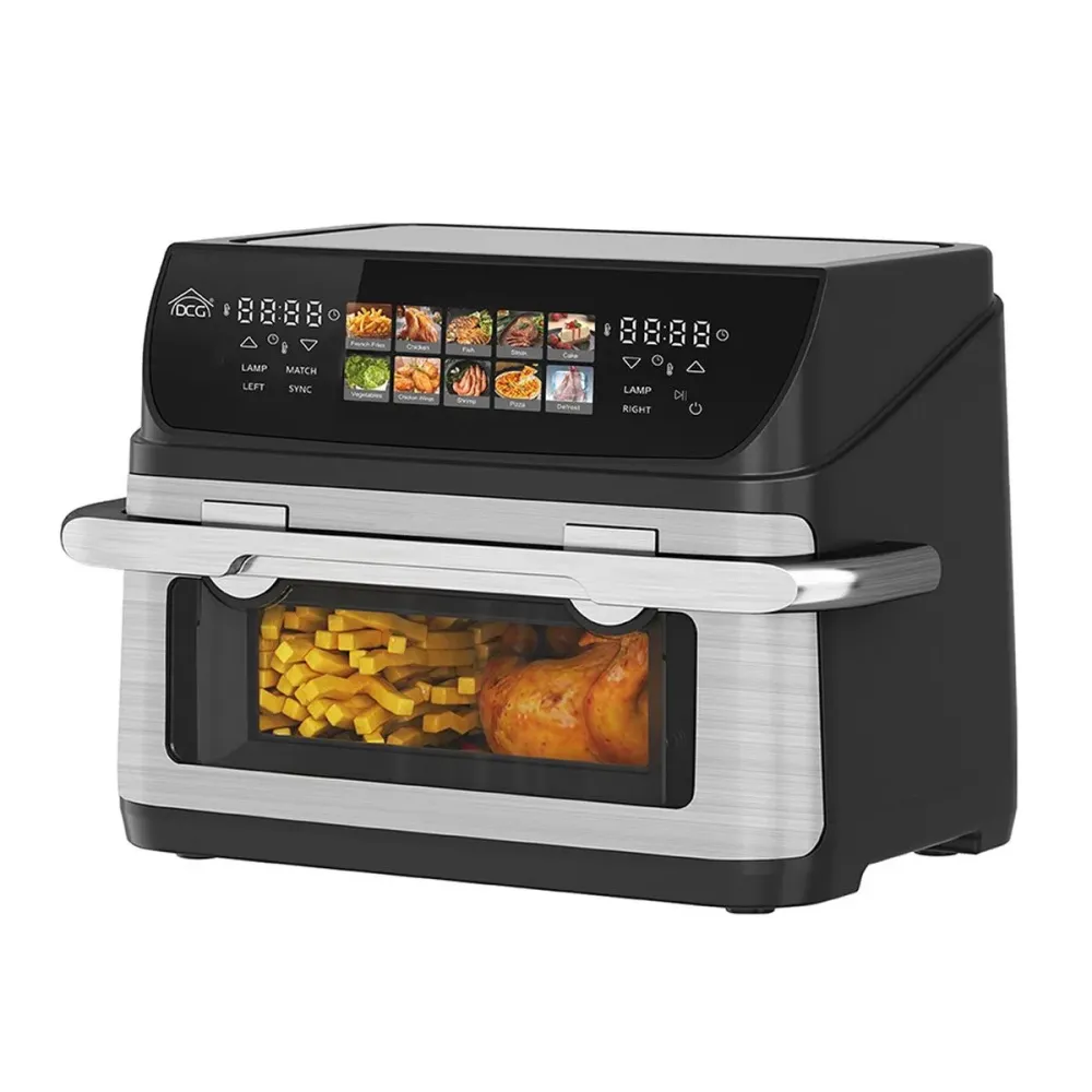 Фритюрник с горещ въздух DCG FR3613D, 2400W, 10l, Незалепващо покритие, Черен/Инокс