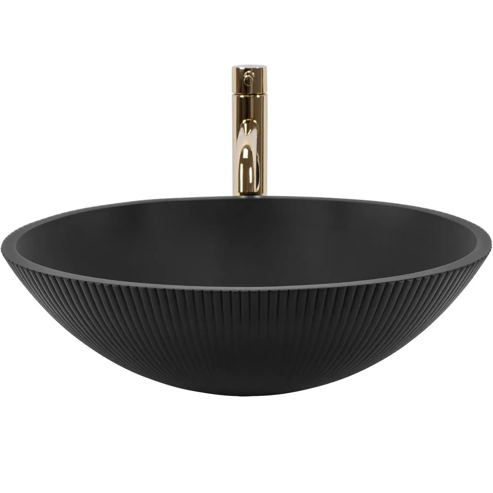 Умивалник за плот Della Black Matt 51х37 см.