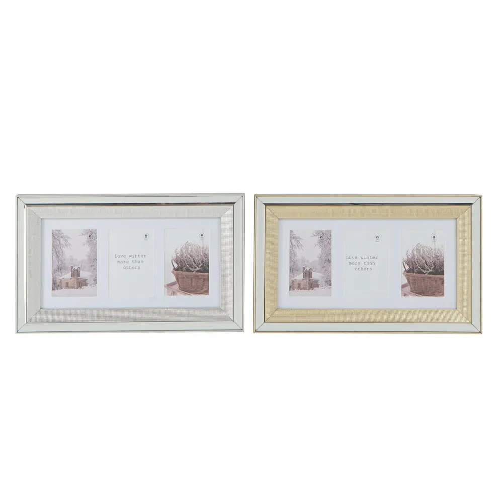Рамка за снимки DKD Home Decor Кристал полистирен Златен Сребрист Традиционен 47 x 2 x 29 cm (2 броя)