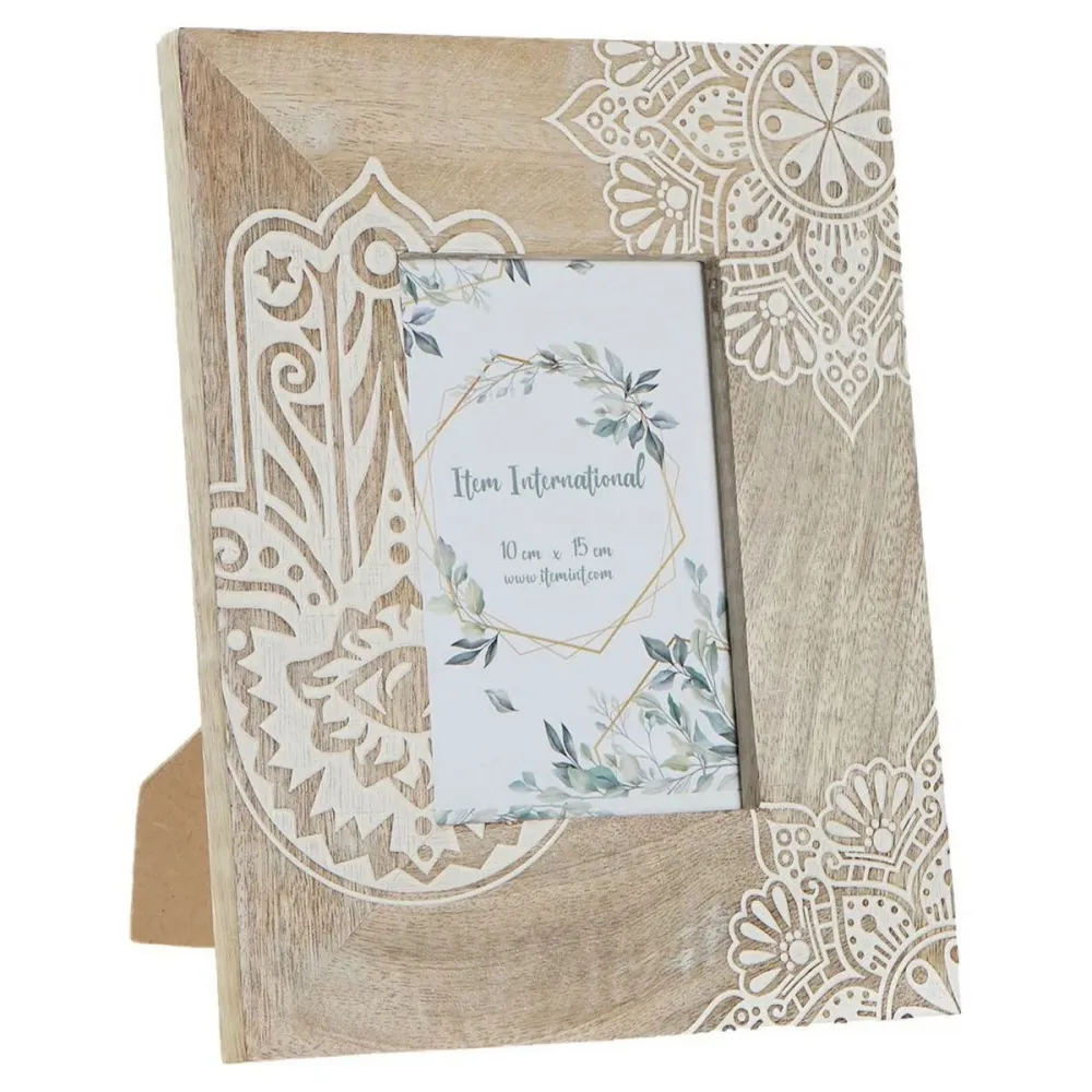 Рамка за снимки DKD Home Decor Кафяв Дървен Пластмаса Дърво манго Индианец 20 x 2 x 25,5 cm