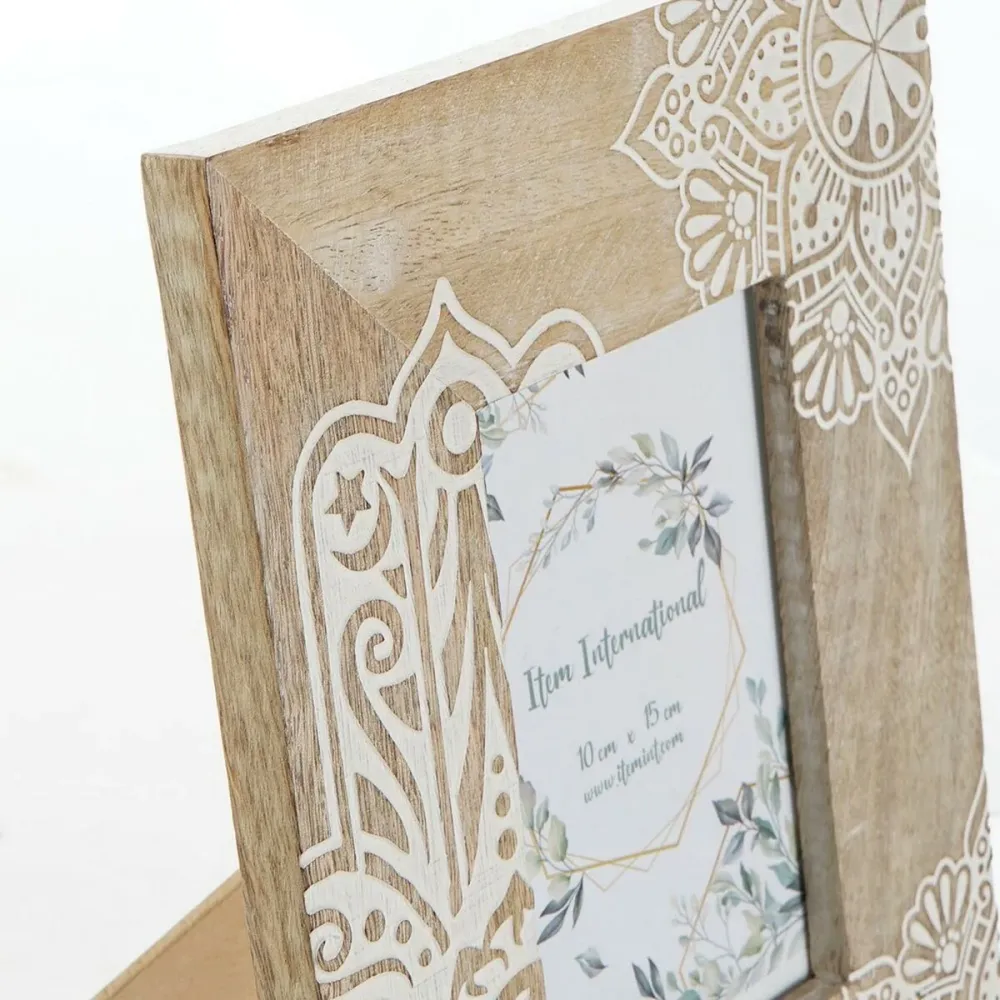 Рамка за снимки DKD Home Decor Кафяв Дървен Пластмаса Дърво манго Индианец 20 x 2 x 25,5 cm