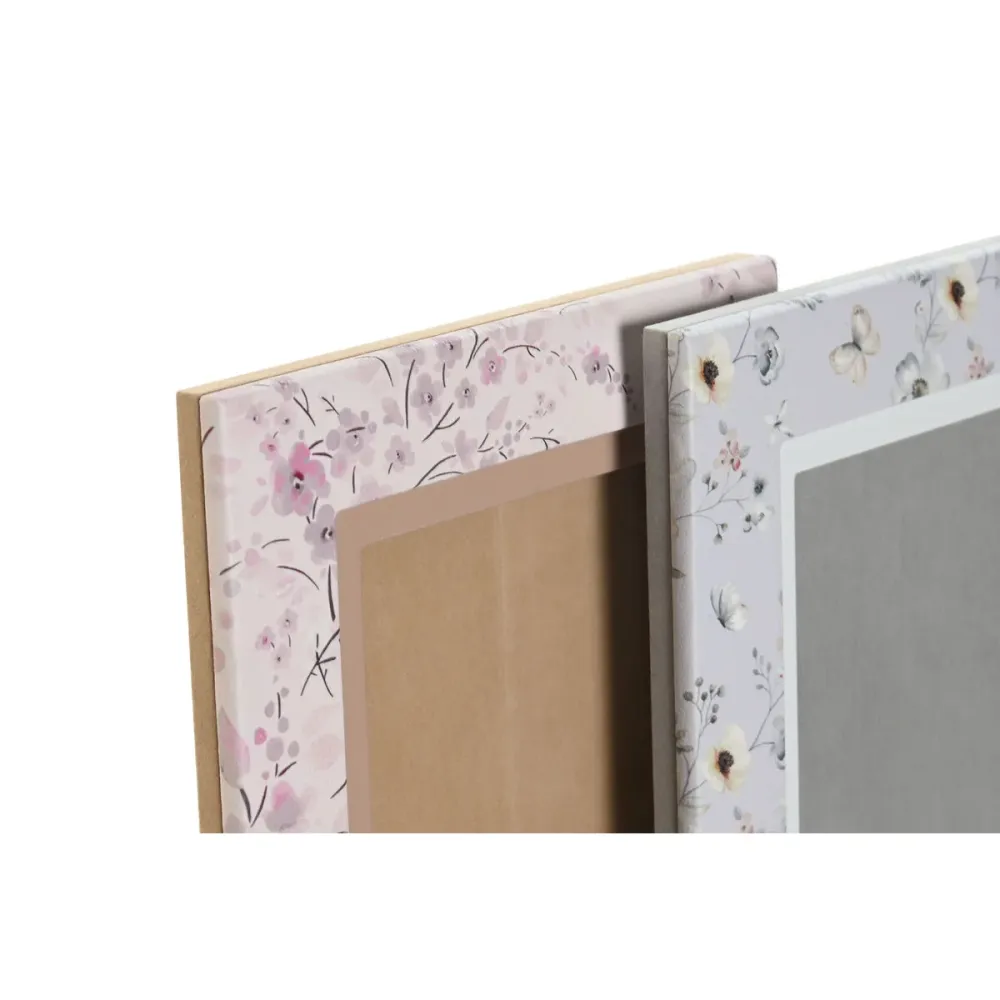 Рамка за снимки DKD Home Decor Син Бял Сив камила Светло розово PVC Алуминий (2 броя)