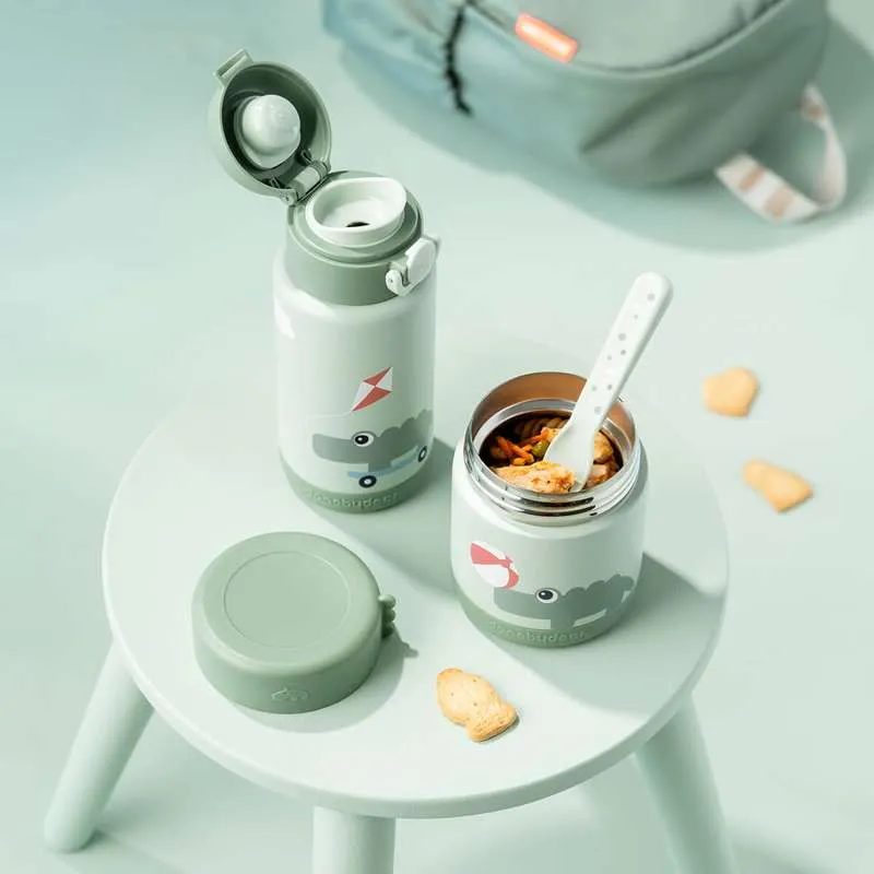 Done Deer Термос за храна - 300ml - Игрална площадка - Зелен