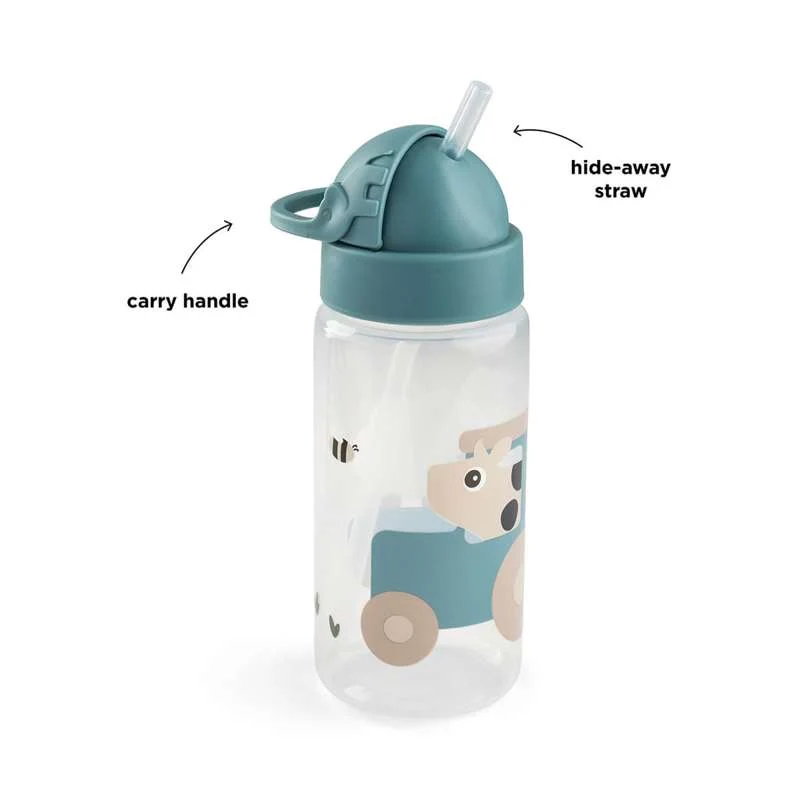 Done Deer Чаша за напитки с сламка - 350ml - Tiny Farm - Син