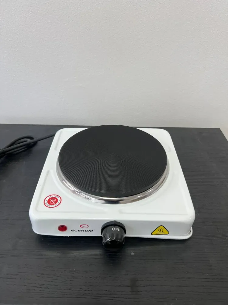 Електрически котлон EK-1707W, Единична чугунена плоча, 1500W, бял