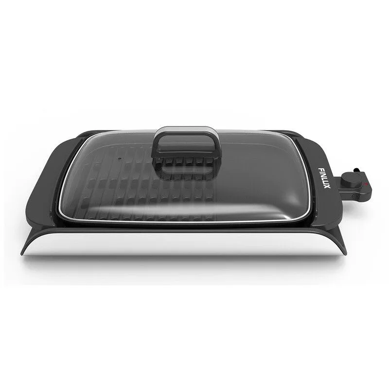 Електрическа скара Finlux FG-2234SG, 2000W, Незалепващо покритие, Стъклен капак, Черен