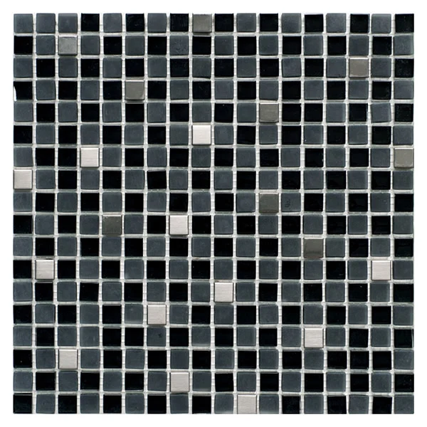 Glass & Inox Mix Mosaic BLACK 30,5х30,5 см.