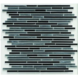 Glass Mix Strip Mosaic BLACK 29,8х30,5 см.