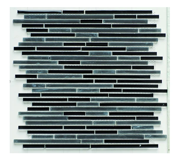 Glass Mix Strip Mosaic BLACK 29,8х30,5 см.