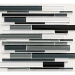 Glass Mix Strip Mosaic BLACK 29,9х30,5 см.