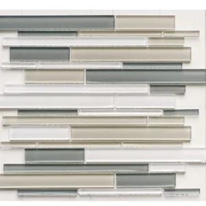 Glass Mix Strip Mosaic WHITE 29,9х30,5 см.