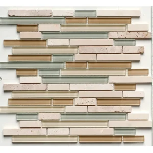 Glass & Stone Mix Strip Mosaic CREAM 30,5х30,5 см.