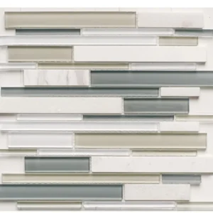 Glass & Stone Mix Strip Mosaic WHITE 29,9х30,5 см.