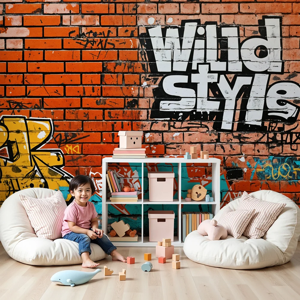 Graffiti тапет | Стена от диви тухли