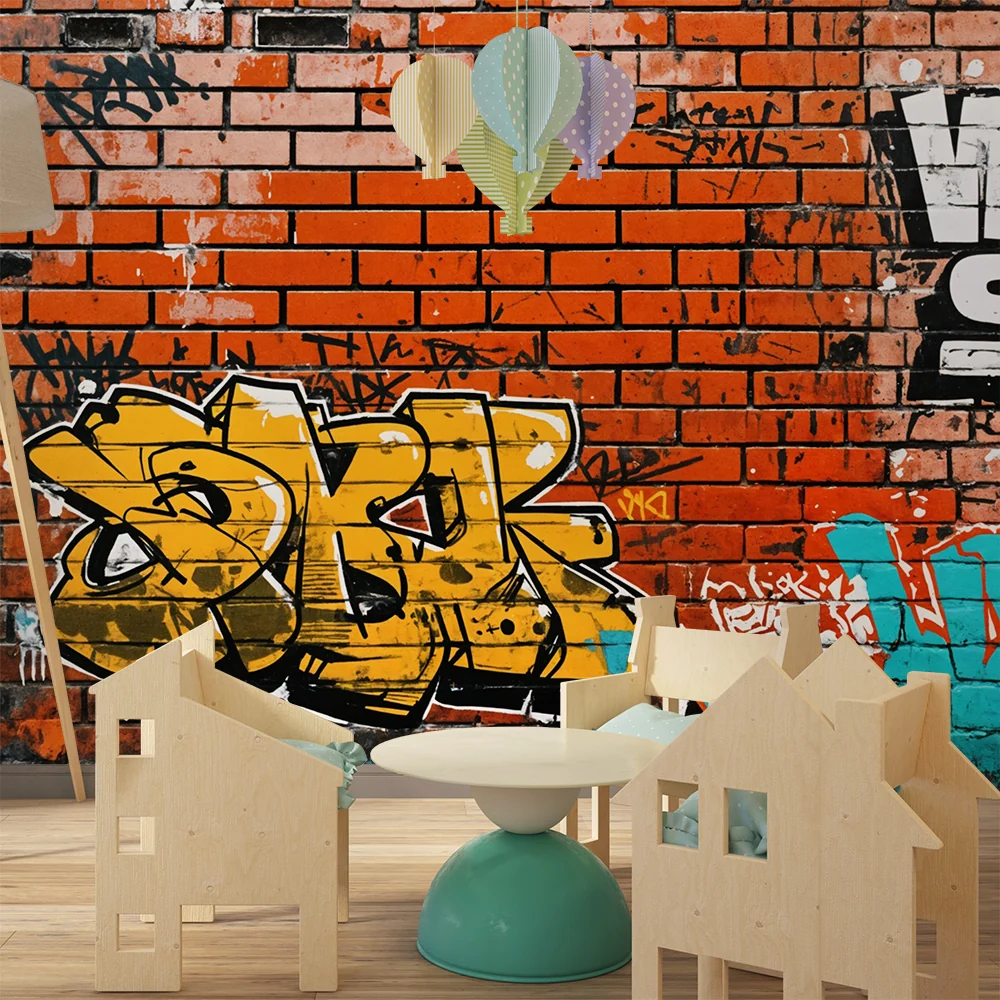Graffiti тапет | Стена от диви тухли