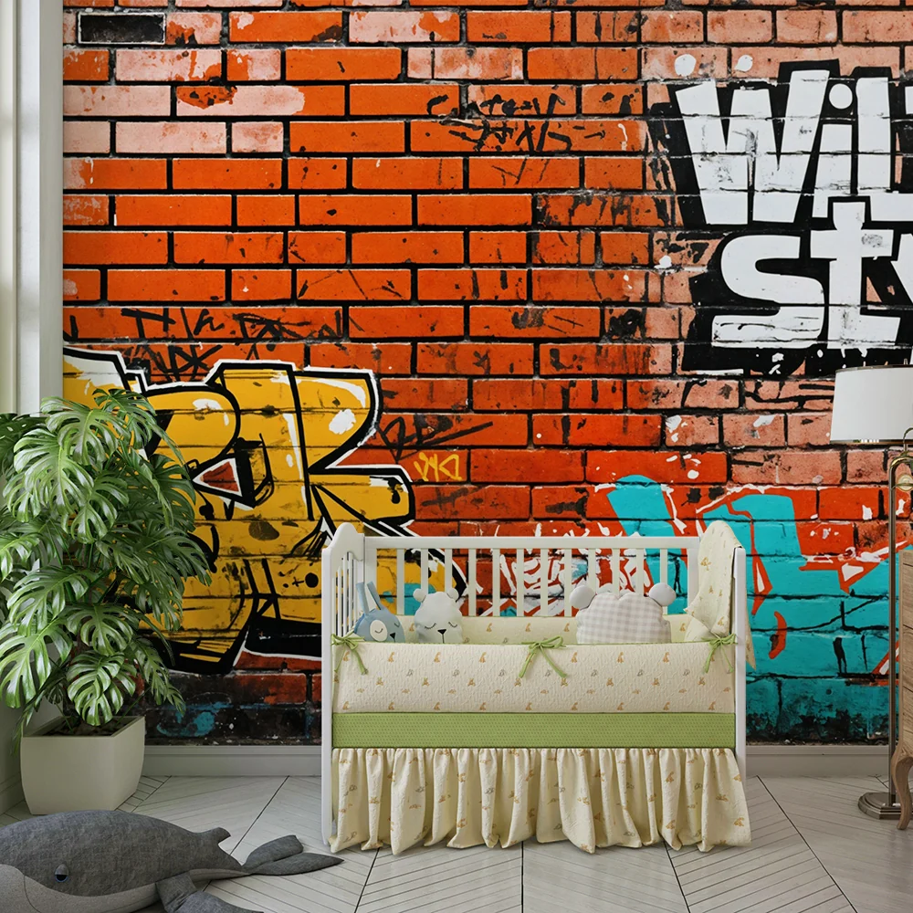 Graffiti тапет | Стена от диви тухли