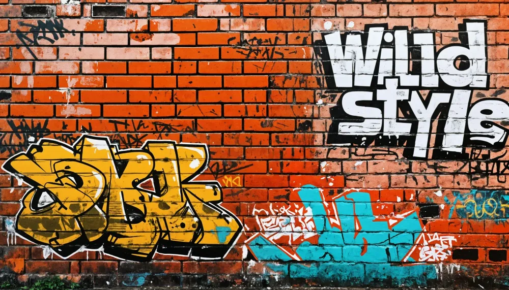 Graffiti тапет | Стена от диви тухли