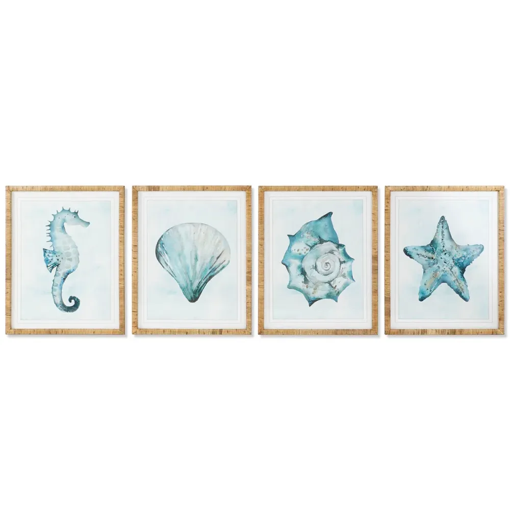 Картина Home ESPRIT Средиземноморско Раковина 55 x 2,5 x 70 cm (4 броя)