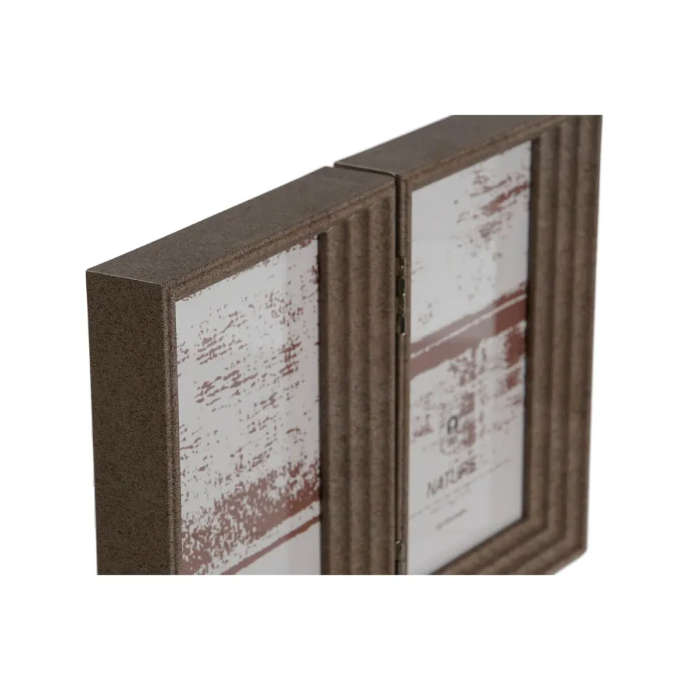 Рамка за снимки Home ESPRIT Кафяв Бежов Кристал полистирен Град 25 x 3 x 18 cm (2 броя)