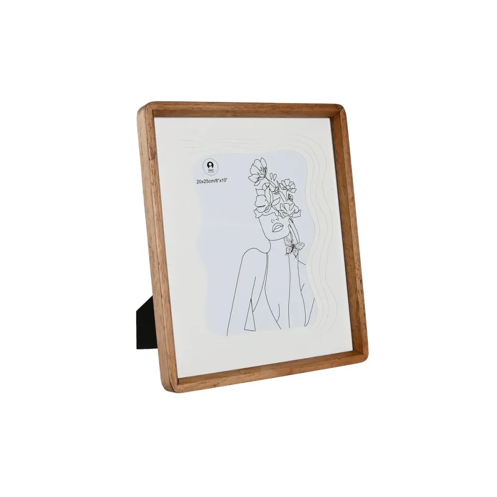 Рамка за снимки Home ESPRIT Бял Кафяв Кристал кациево дърво Скандинавски 27 x 2,8 x 32 cm