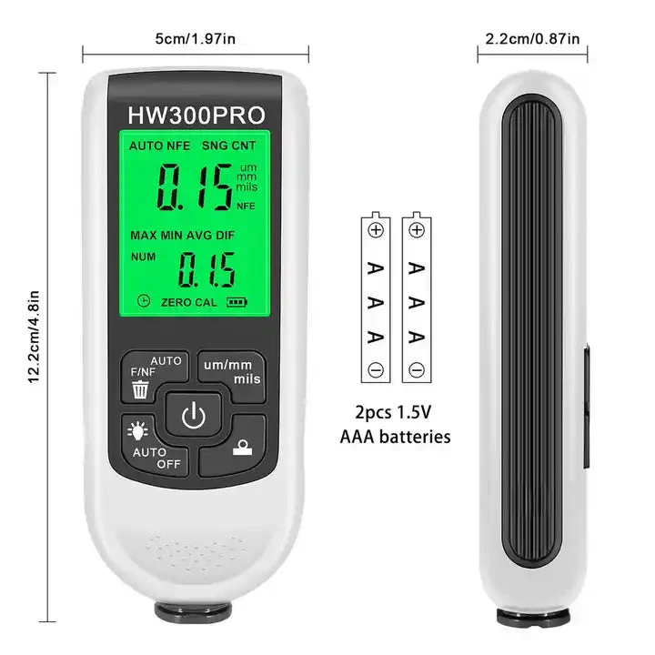 Преносим Дебеломер за Боя HW300PRO - Тестър за Покрития и Лакове