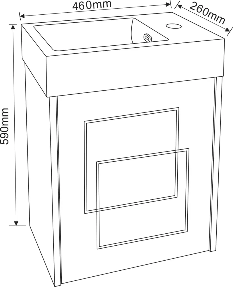 Шкаф с мивка ICP 4530 NEW 46х26 см.