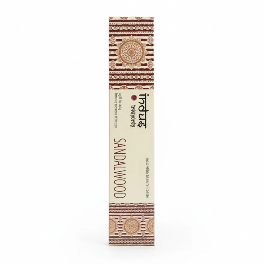 Ароматни пръчици с сандалово дърво Indus Treasures, ръчно навити, 15 г