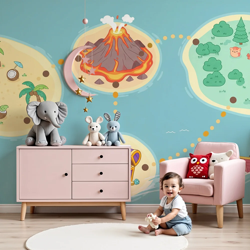 Kids room wallpaper | Вълшебна съкровищница карта