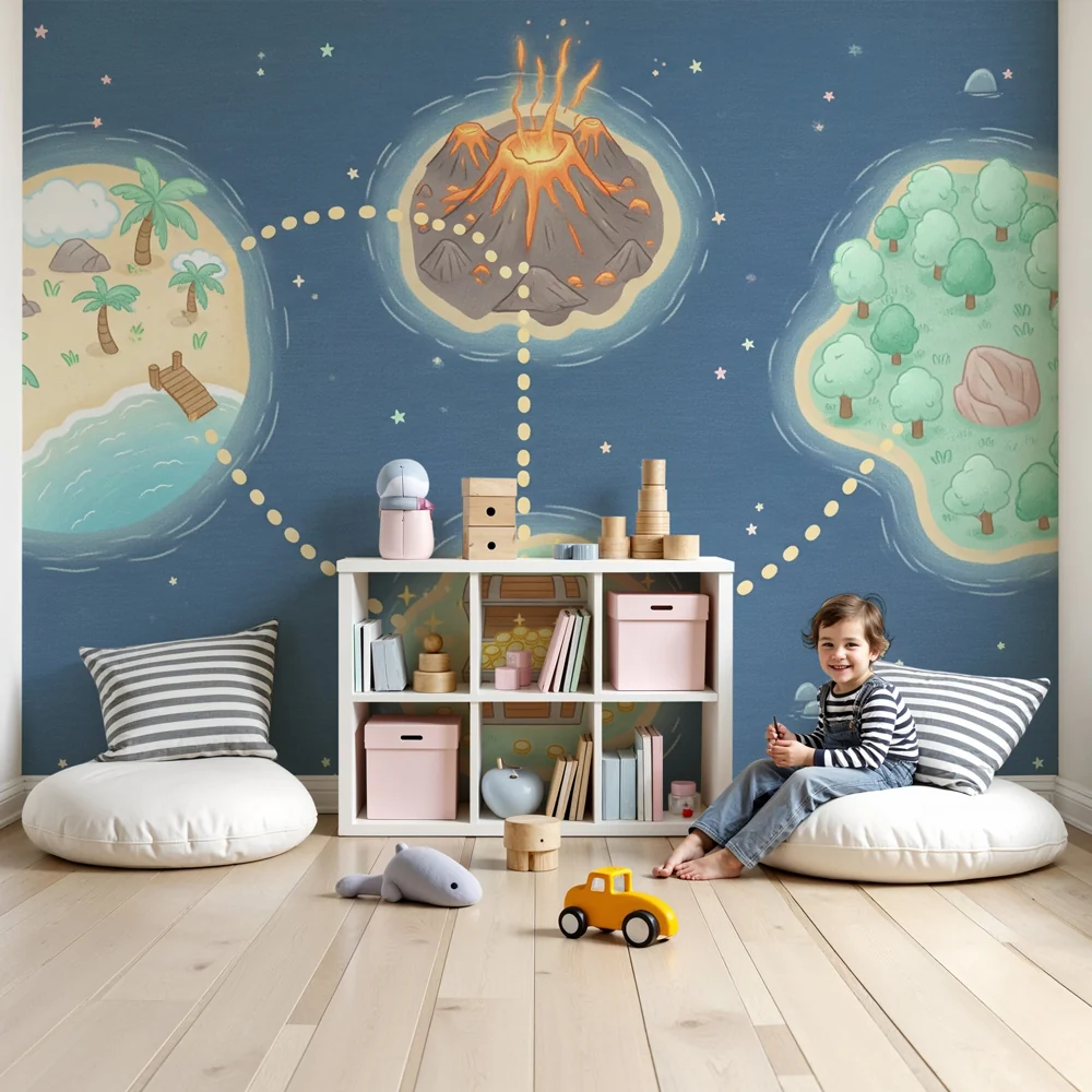 Kids room wallpaper | Adventure on Treasure Island