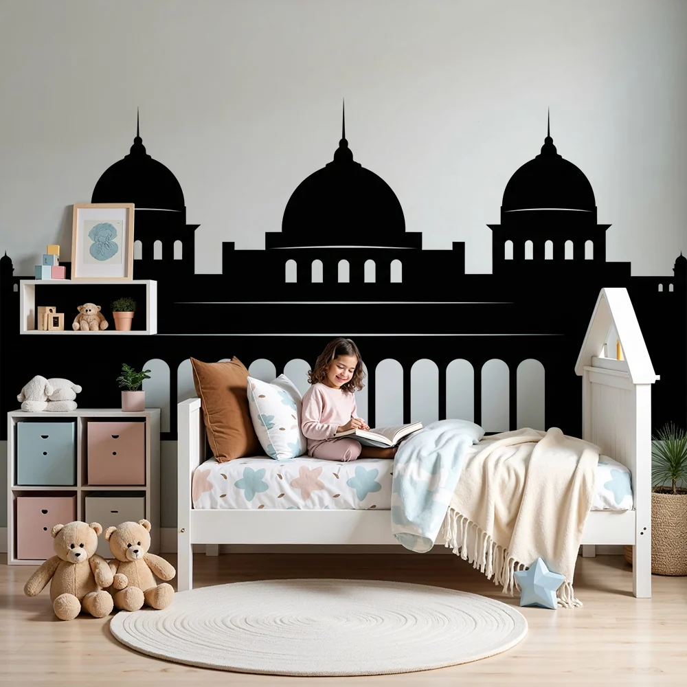 Kinderzimmer Tapete | Majestätische Silhouette eines historischen Gebäudes