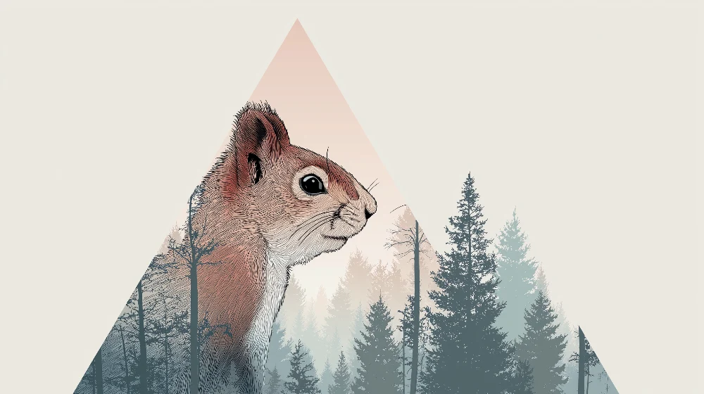 Kinderzimmer Tapete | Majestätisches Eichhörnchen und geheimnisvoller Wald