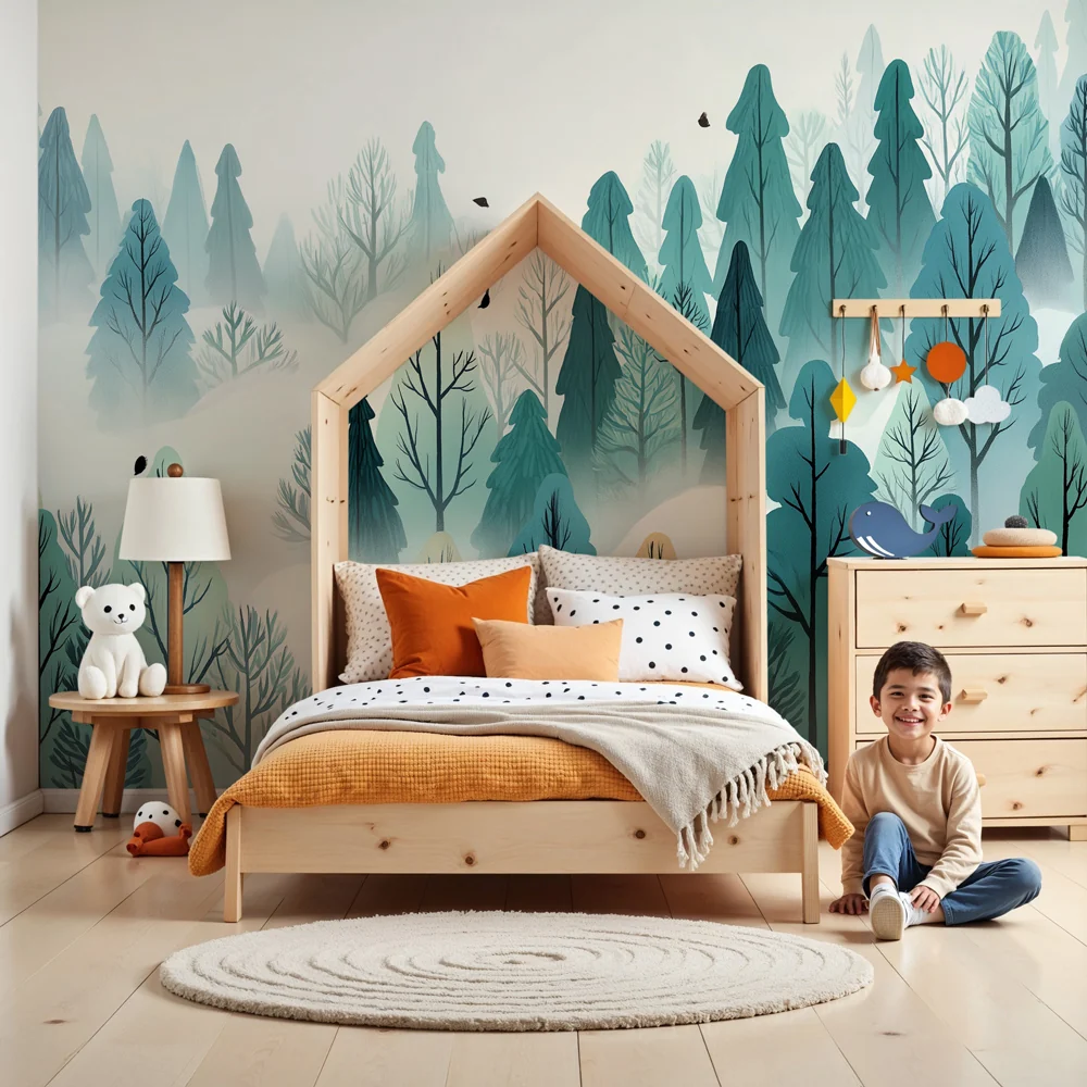 Kinderzimmer Tapete | Verzauberter Wald und Winterlandschaften