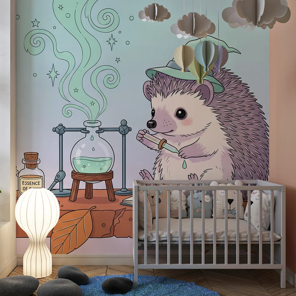 Kinderzimmer Tapete | Zaubernder Igel vollem magischen Trank