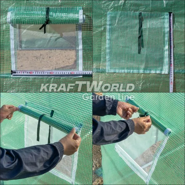 Премиум парник / тунелна оранжерия KraftWorld 6×3×2м – подсилена конструкция,армирано покритие