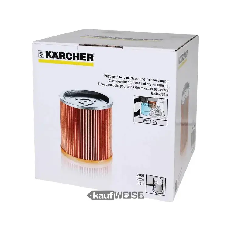 Патронен филтър Kärcher 6.414-354.0 | Оригинален филтър за мокри и сухи прахосмукачки WD, & SE серии