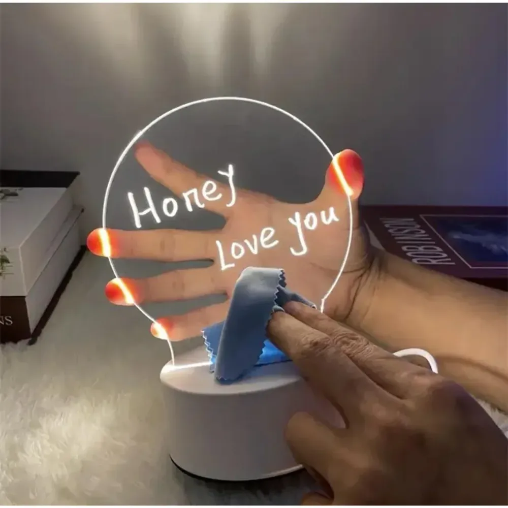 3D LED нощна лампа - табло за съобщения