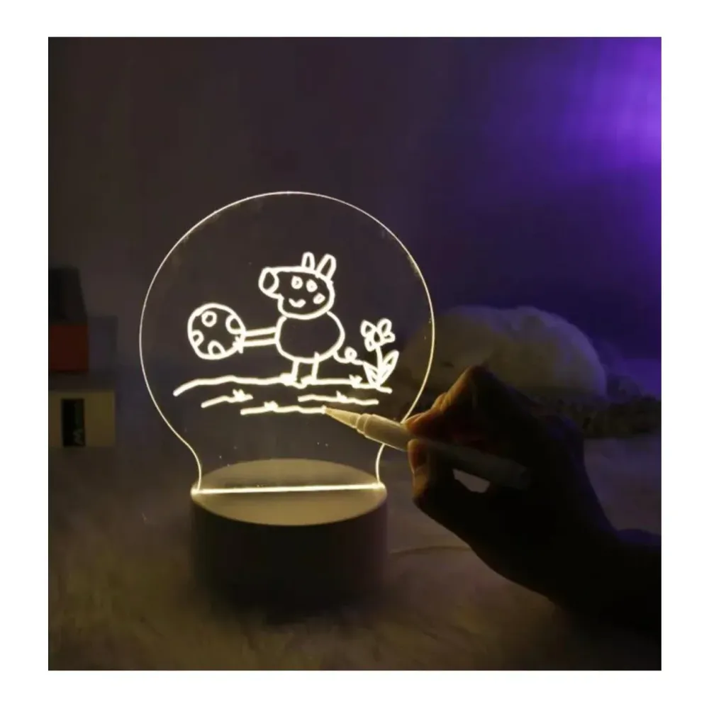 3D LED нощна лампа - табло за съобщения