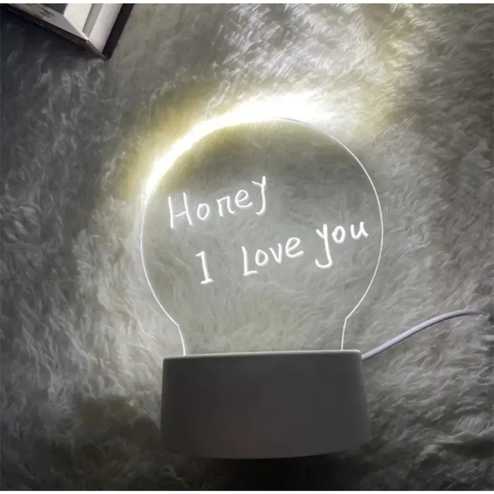 3D LED нощна лампа - табло за съобщения